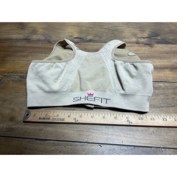 Shefit Perfect Lounge Sports Bra Honey Wheat - 1Luxe Seamless Zipper Front XS - Picture 10 of 10